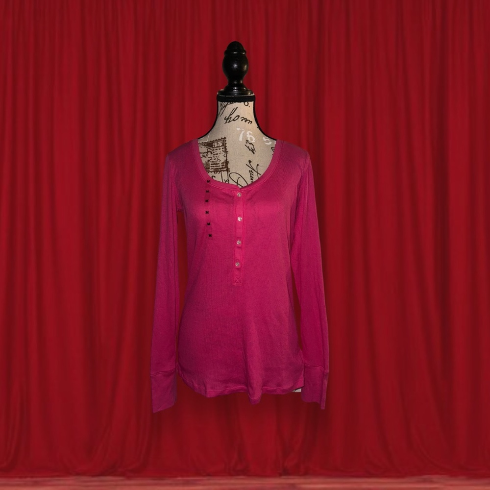 deadstock victorias secret long sleeve pink ribbed top